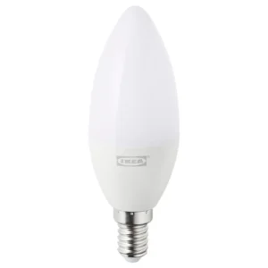 IKEA Tradfri LED bulb E12 400 lumen, wireless dimmable warm white, chandelier opal