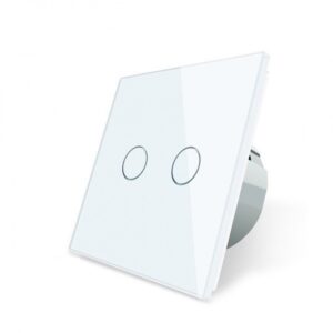 livolo Сенсорный проходной выключатель Livolo ZigBee (Wi-Fi) 2 клавиши 1 модуль Белый