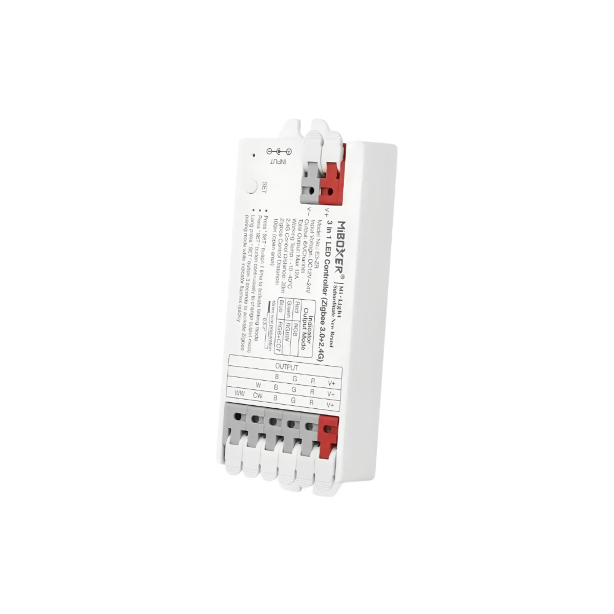Miboxer E3-ZR, 12A, DC12-24V, RGB, RGBW, RGB+CCT, RF 2.4GHz + Zigbee 3.0